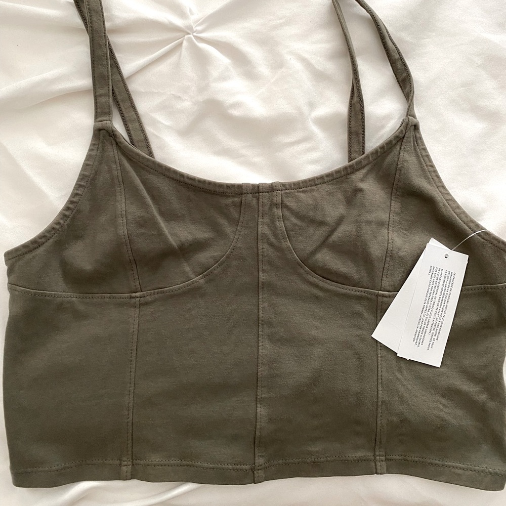 Olive green crop top!